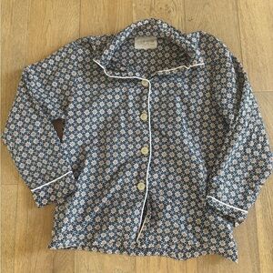 The Cats Pajamas Womens Daisy Button Up Sleep Shirt Blue Size XS